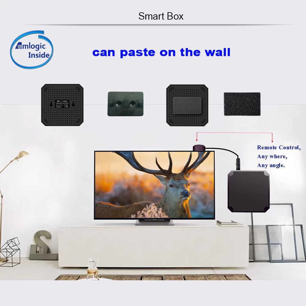 Best Android Box Amlogic S905W Android 7.1.2 Smart TV Box Quad Core Ultra HD Mini Streaming Media Player