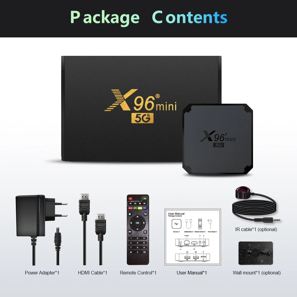 X96Mini 5G The Newest Chip Amlogic S905W4 4K Android 9 TV Box 