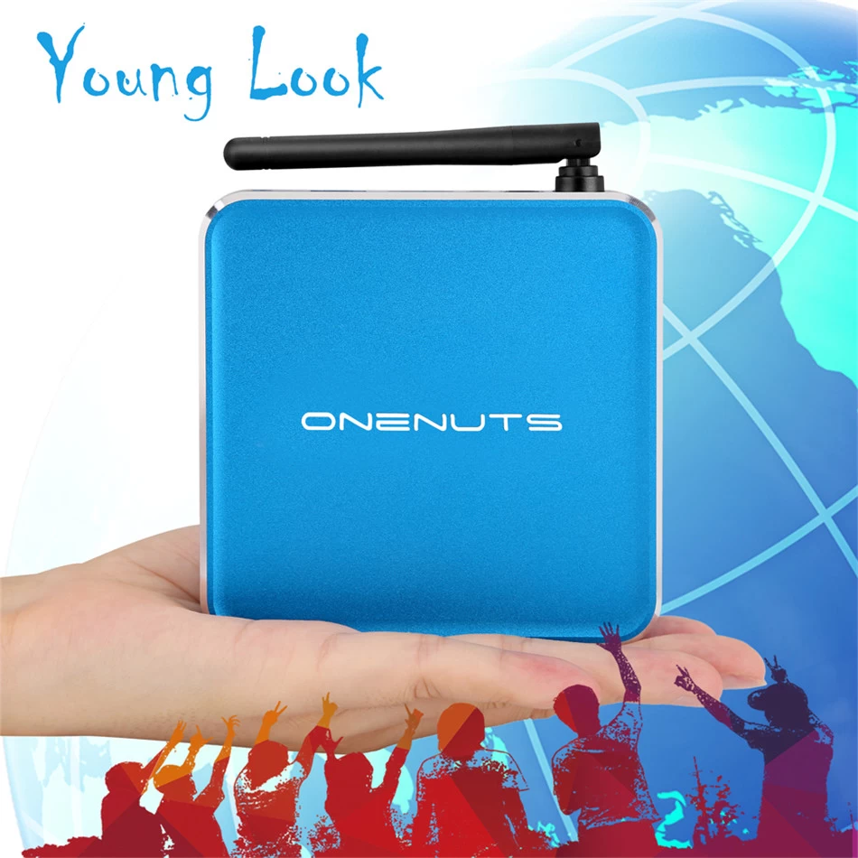 2-in-1 Octa Core Streaming Media Player & Game Android TV Box with Android 6.0 Marshmallow 2G DDR3 16G eMMC Dual-Band AC WIFI support KODI YouTube Netflix Facebook and many more - Onenuts Nut 1 Blue