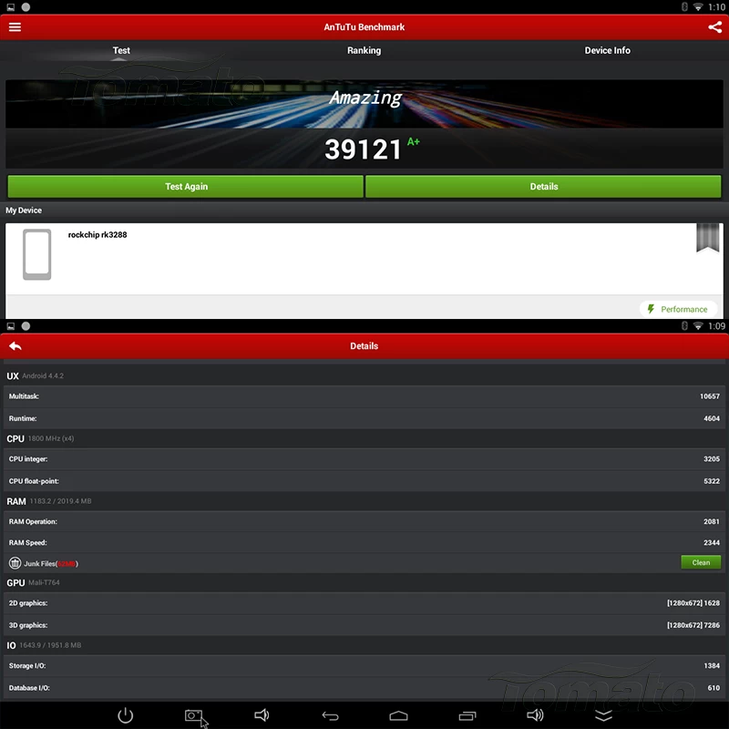 4K Media player Rockchip 3288 Quad-Core Android 4.4 Tv box Q8