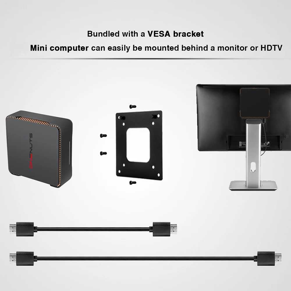 Onenuts Nut 5 Intel Mini PC Apollo lake Windows 10 64-bit Support 4K SATA MSATA Dual HDMI Mini Computer