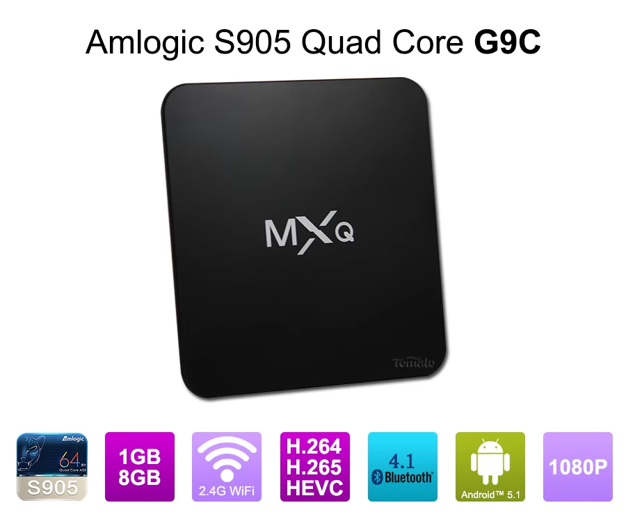 2016 android TV en Streaming Media Player TV Box Amlogic S905 quadricœur boîte G9C