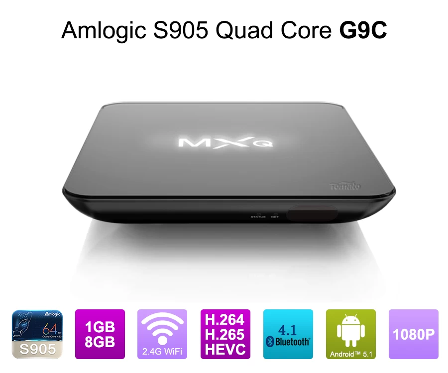 2016 последняя модель TV Box S905 Quad Core 4K Android 5.1 ТВ Box поддержка H.265 G9C Стрим ТВ Box