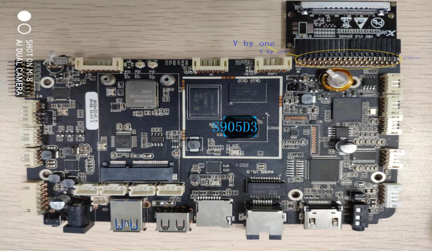 La carte de signalisation numérique Amlogic S905D3 est livrée avec HDMI, LVDS, V-by-One