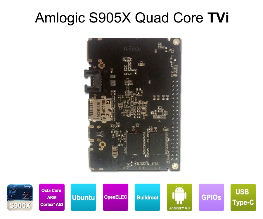 Amlogic S905X четырехъядерных развития Совета Open Source DIY ТВ Box