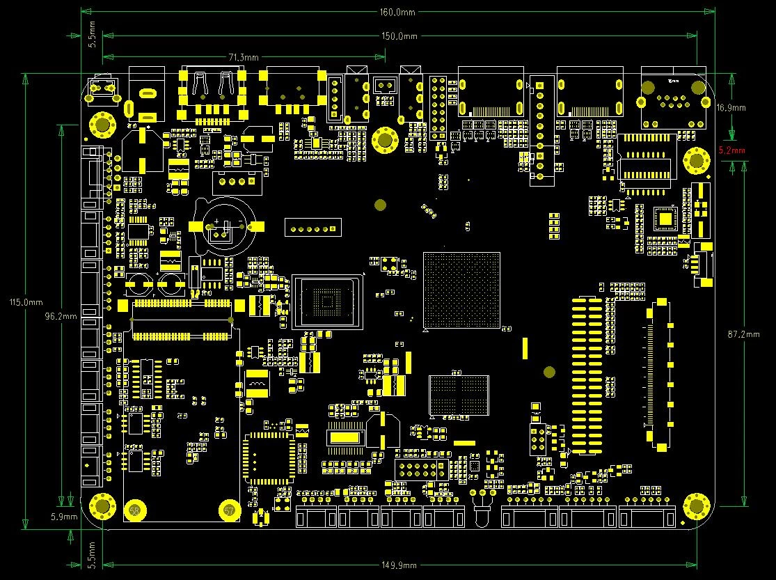 Tarjeta integrada del controlador del reproductor LCD en red multimedia Amlogic T972