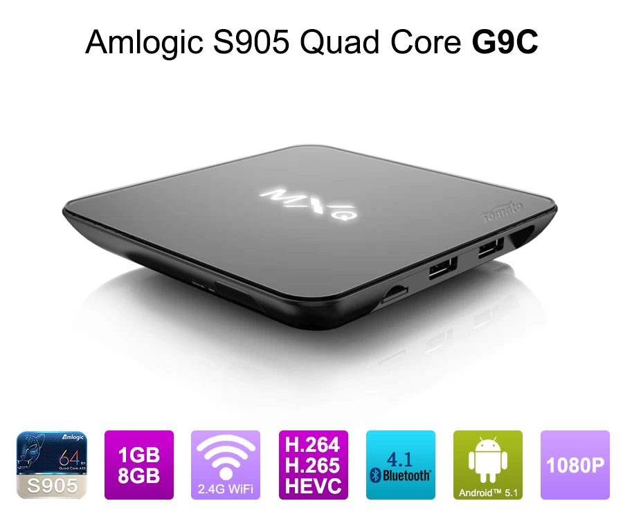 Android 5.1 晨 S905 四核心全面高清媒体播放器 1080p Android 电视框四核心框 G9C