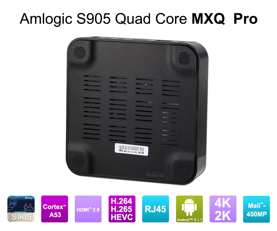 Андроид 5.1 Lolipop OS Amlogic S905 TV Box Quad Core 4K2K 1 G + 8G Media Player Kodi16.1 Quad Core TV Box MXQ Pro