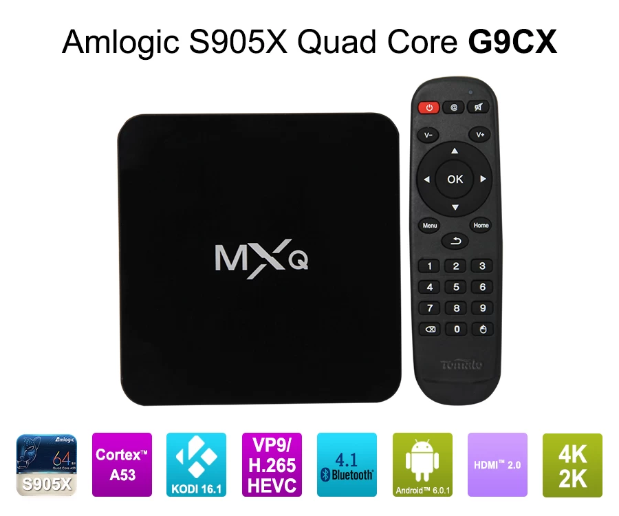 Android версии 6.0.1 Android четырехъядерных ТВ Box OTT Amlogic S905x Smart TV Box G9Cx