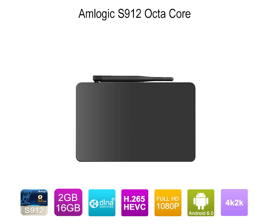 Android Box Amlogic S912 Octa Core Android 6.0 Smart TV Box Fully Loaded 4K Ultra HD Internet Streaming Media Player