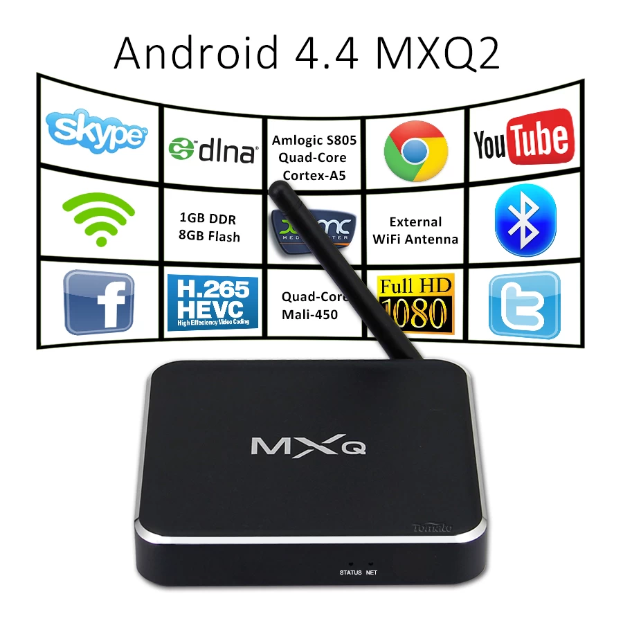 Android TV Quad Core Amlogic S805 Android 4.4 Quad Core support H.265 4K2K MXQ2