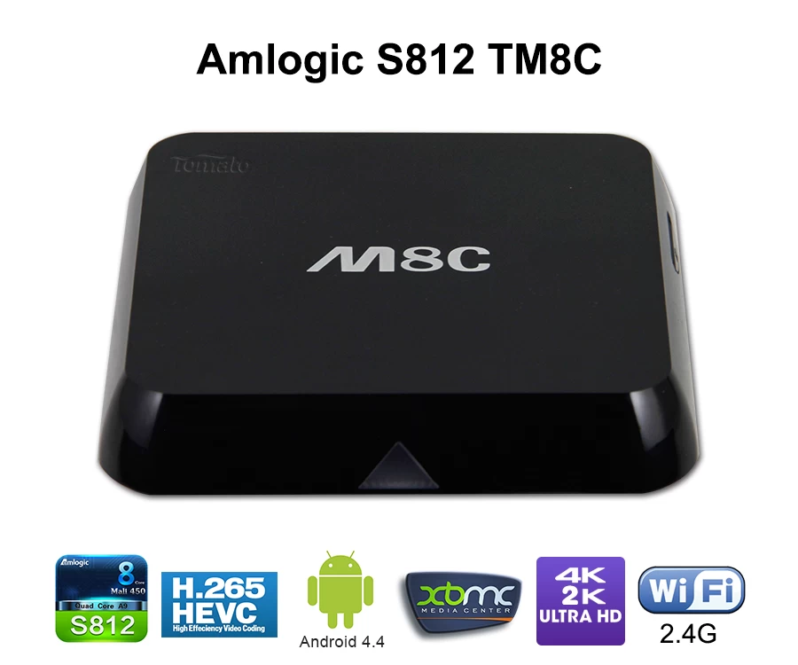 Android TV Quad Core First 1GB RAM AMLS812 Smart TV Box Fully Decode 4K2K TM8C