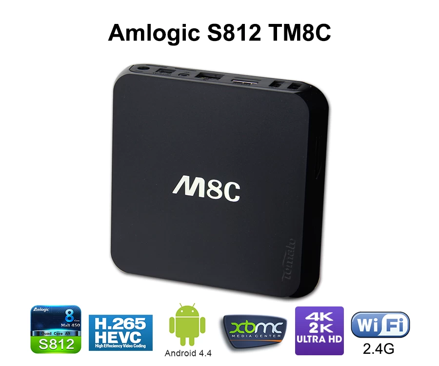 Android TV Quad Core First 1GB RAM AMLS812 Smart TV Box Fully Decode 4K2K TM8C