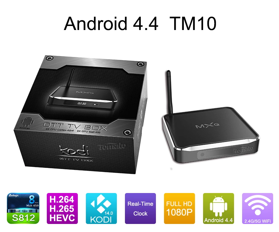 Android 电视四核心支持 Bluetooth™ 4.0 Android™ 4.4 奇巧谷歌 Android 4.4 电视盒 TM10