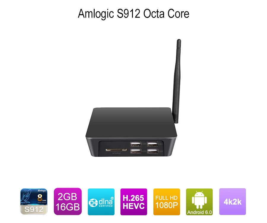 中国制造商最新 Octa 核心晨 S912 3g DDR3 16 G eMMC 流媒体播放器
