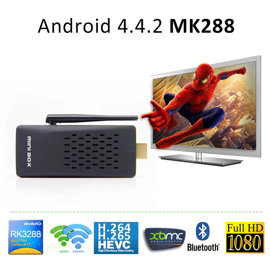 Full HD Media Player RK3288 quad core Cortex-A17 4K smart tv box MK288
