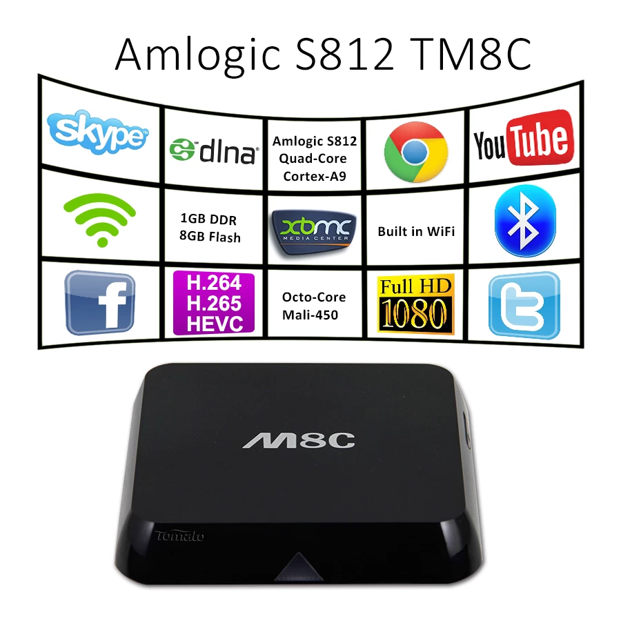 Google TV Box Support 4K2K 1GB RAM 8GB ROM Android 4.4 Mini PC TM8C