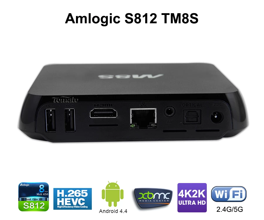 四核心电视盒晨 S812 双频 Wifi Android 电视盒 TM8S