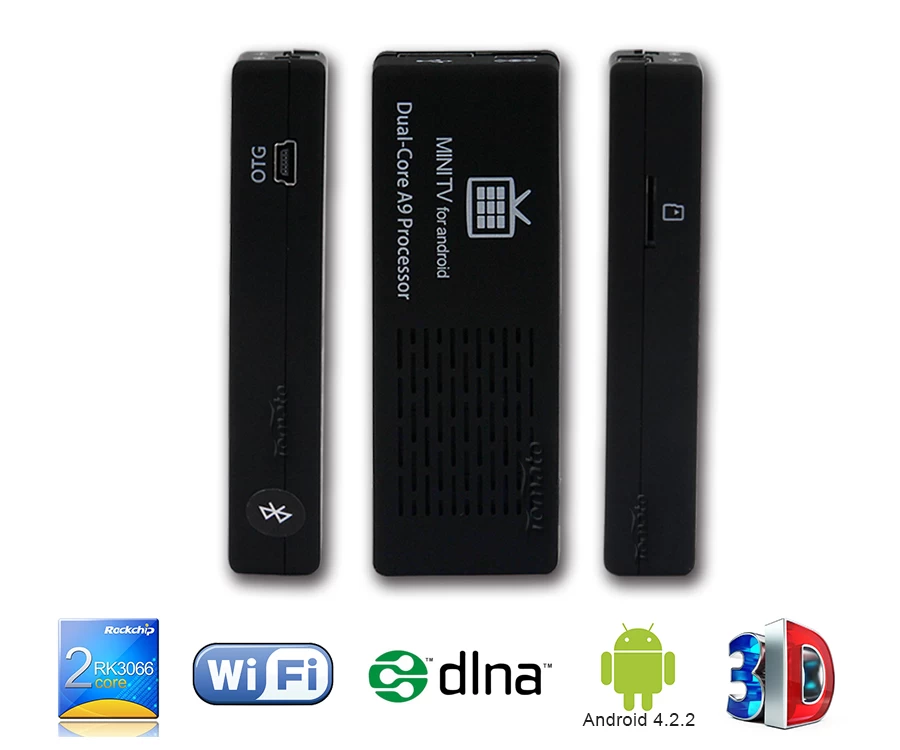 智能 android 电视盒 RK3066 双核 1.6 g h z 皮质 A9 Android 4.2.2 电视盒 MK808B