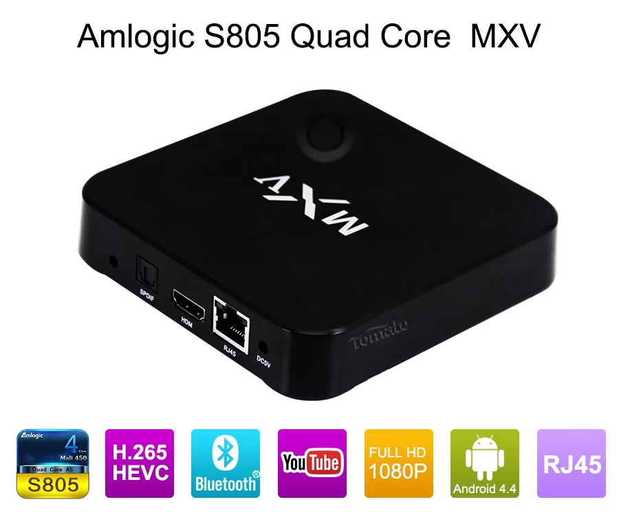 Smart tv box android kodi 15,2 Smart Android TV Box Quad Core Wifi MXV S805 Quad Core OTT TV Box