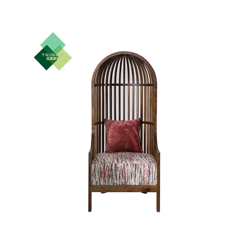 chaise de trône de cage à oiseaux meubles d'hôtel en bois massif