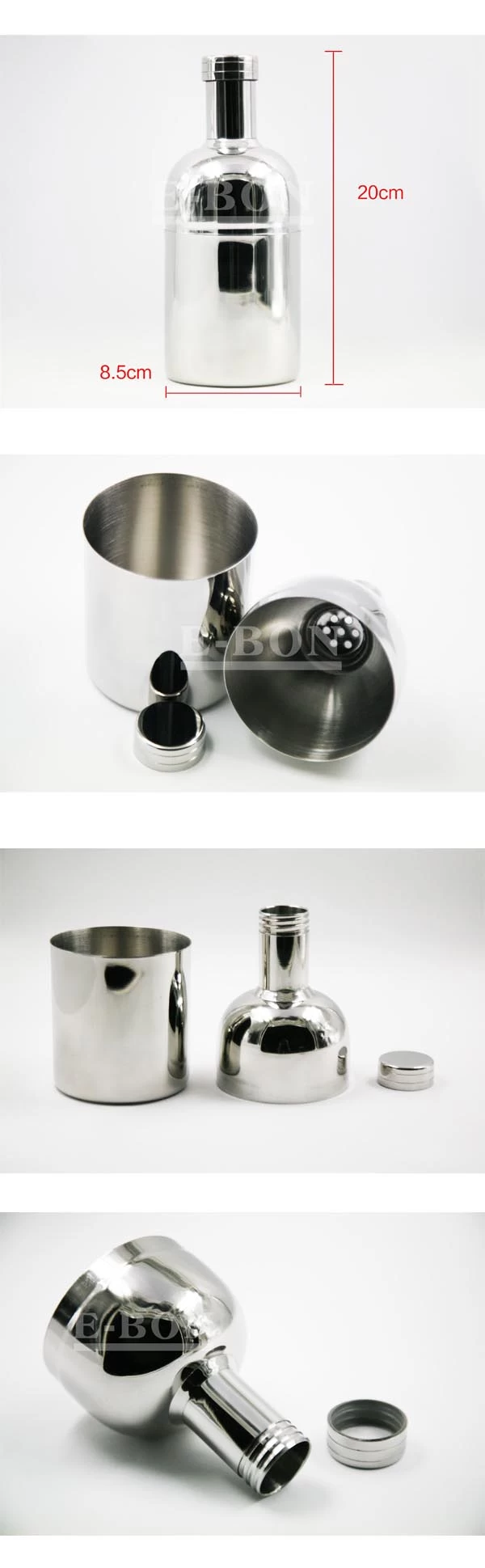 Stainless Steel Bottle Shape Cocktail Shaker