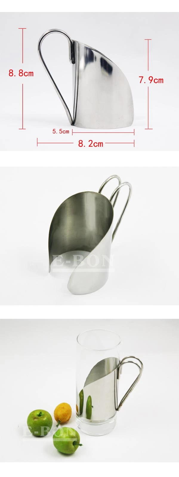 Sainless steel glass cup metal holder