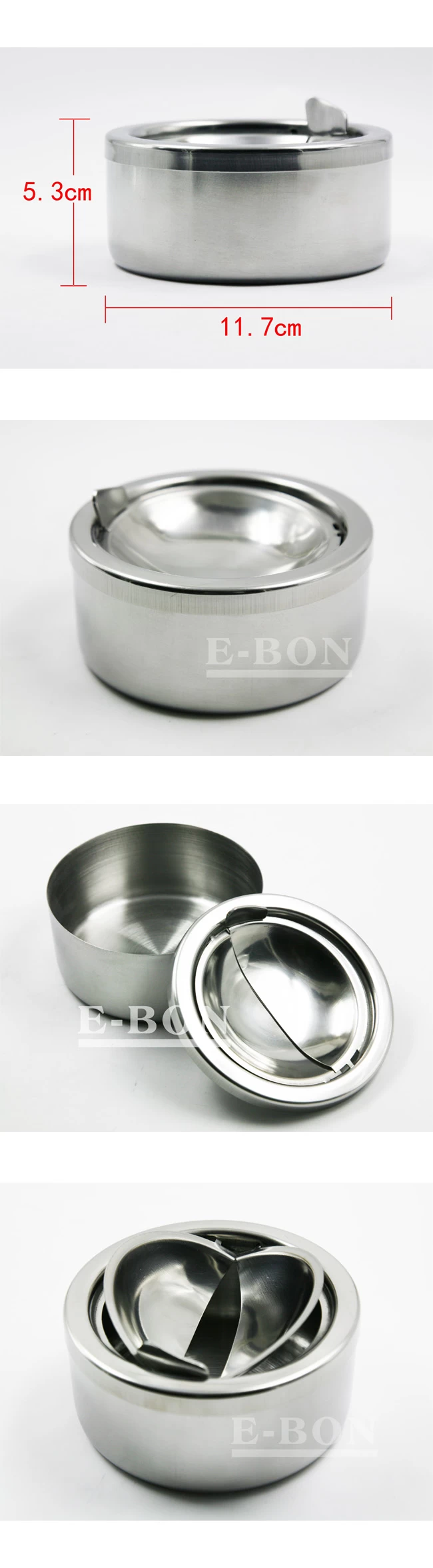 Stainless steel ashtray