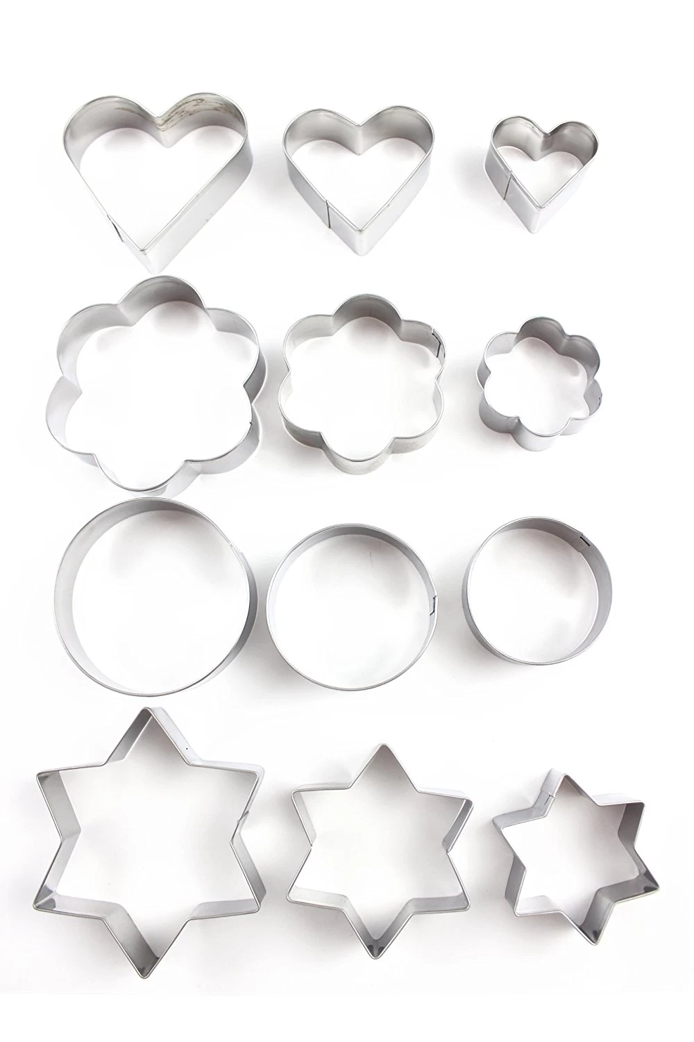 12pc Metal Cookie Cutters, china Stainless steel factory