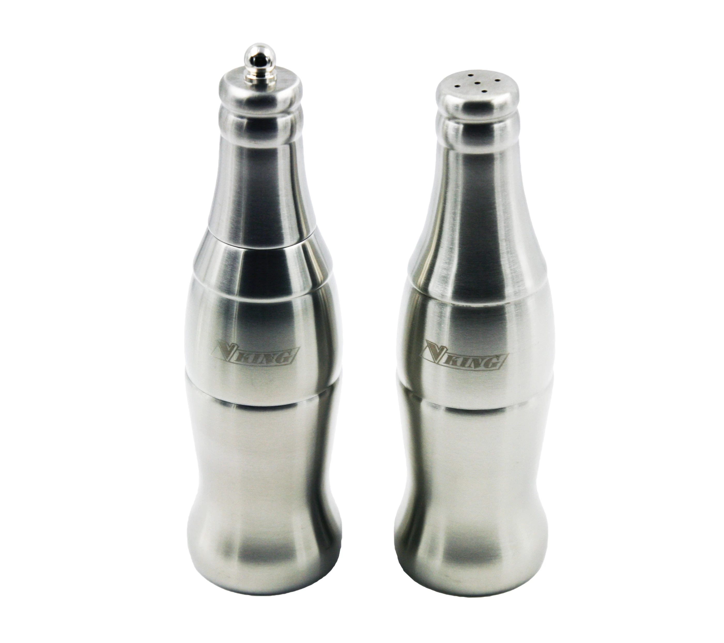 7.5 inch Bottle Shape Stainless Steel Pepper Mill and Salt Shaker Set EB-SP74