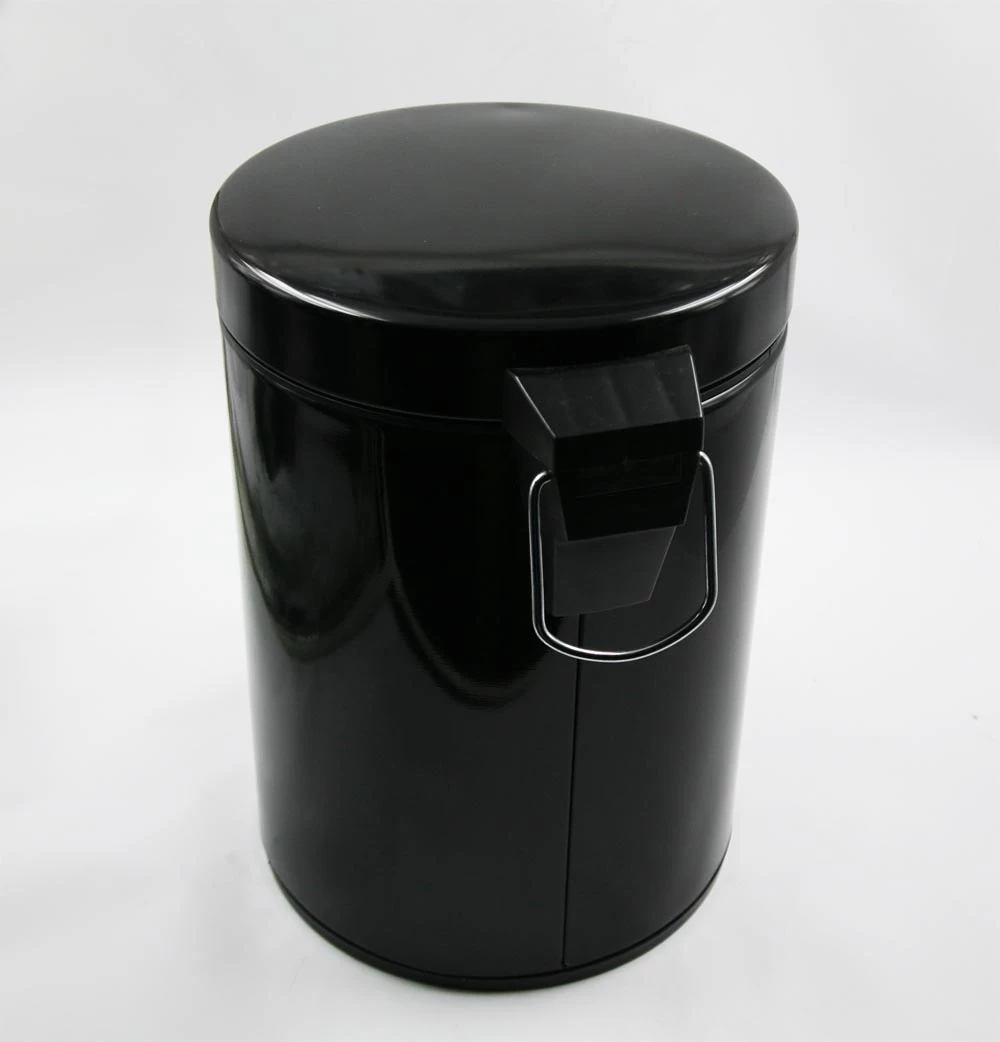 Black Pedal Bin Stainless steel Trash can Waster bin  EB-P02K