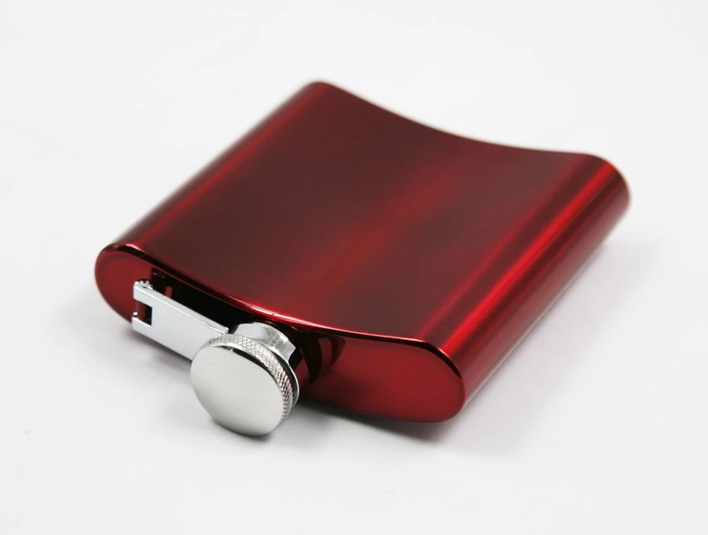 Classic Red Stainless steel 6oz shiny Hip Flask EB-HF005