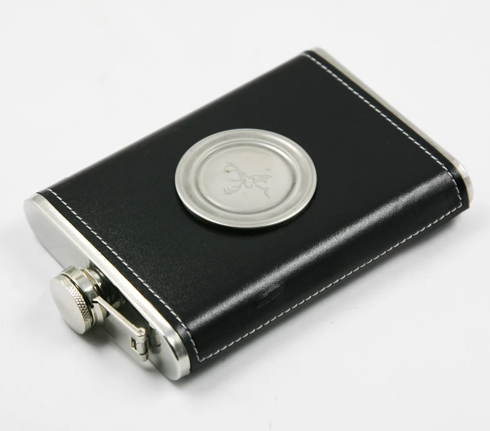Classic Stainless steel high-end Hip Flask Black Pocket Bottle EB-HF009