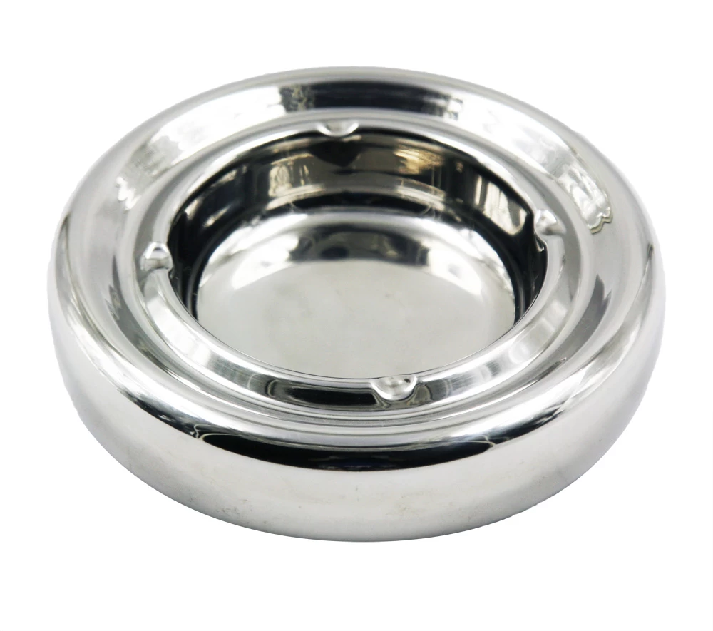 Essentials Round Stainless steel  double wall ashtray EB-A07