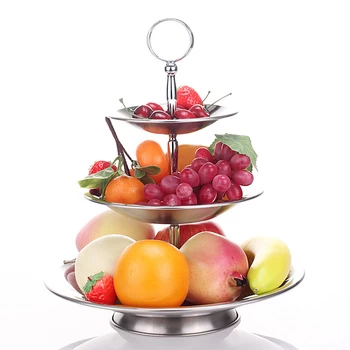 Fashion Three layers stainless steel fruit plate