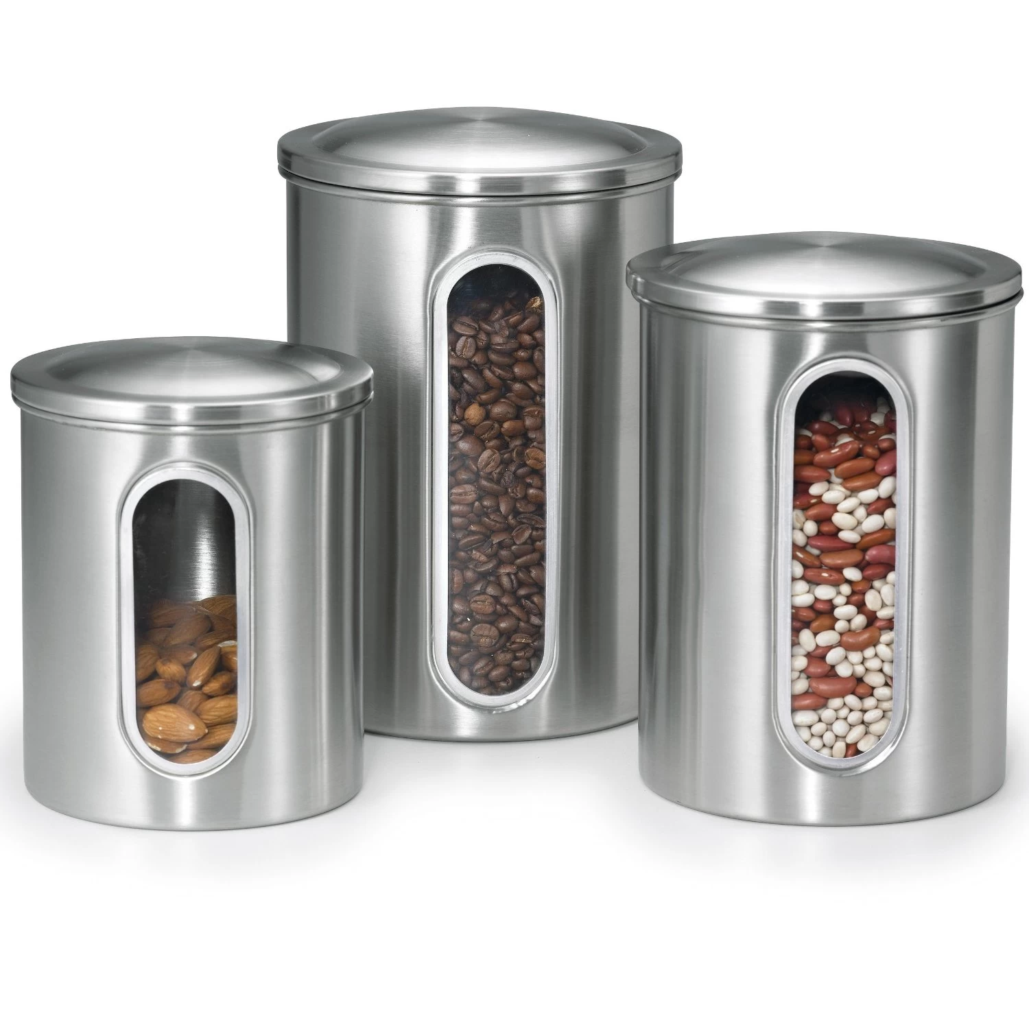 High Quality Stainless Steel Food Storage Canister Set with Removable Air-Tight Lids