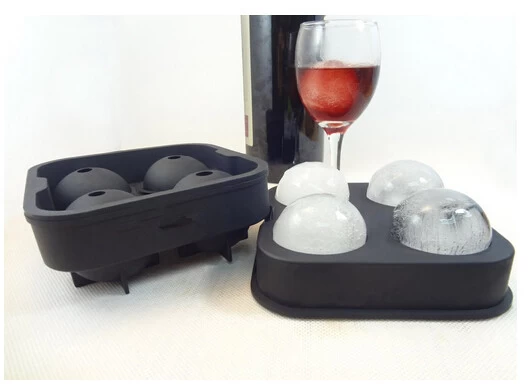 Ice Ball Maker Mold  Round Ice Ball Spheres Black Flexible Silicone Ice Tray