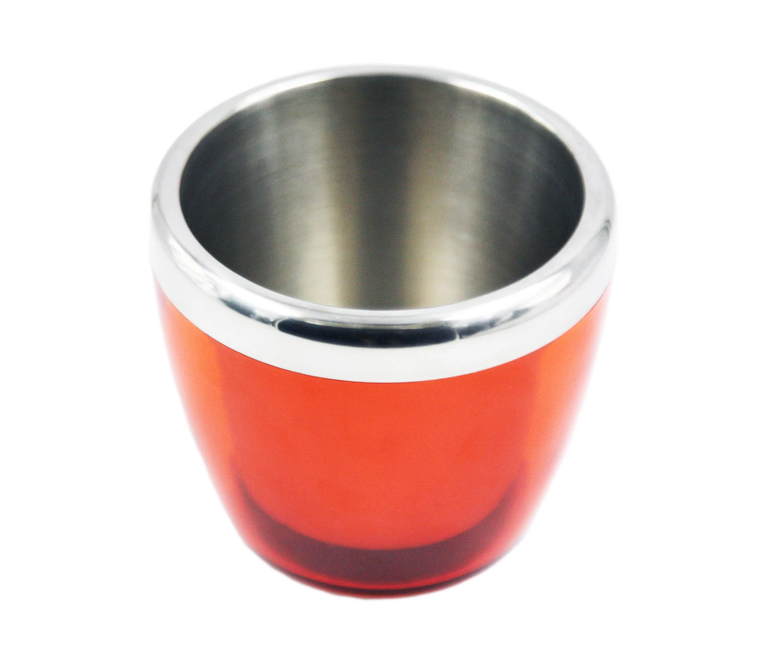 Red Double Wall 18/8 Stainless Steel Champagne Bucket Beer Bucket  Ice bucket EB-BC51