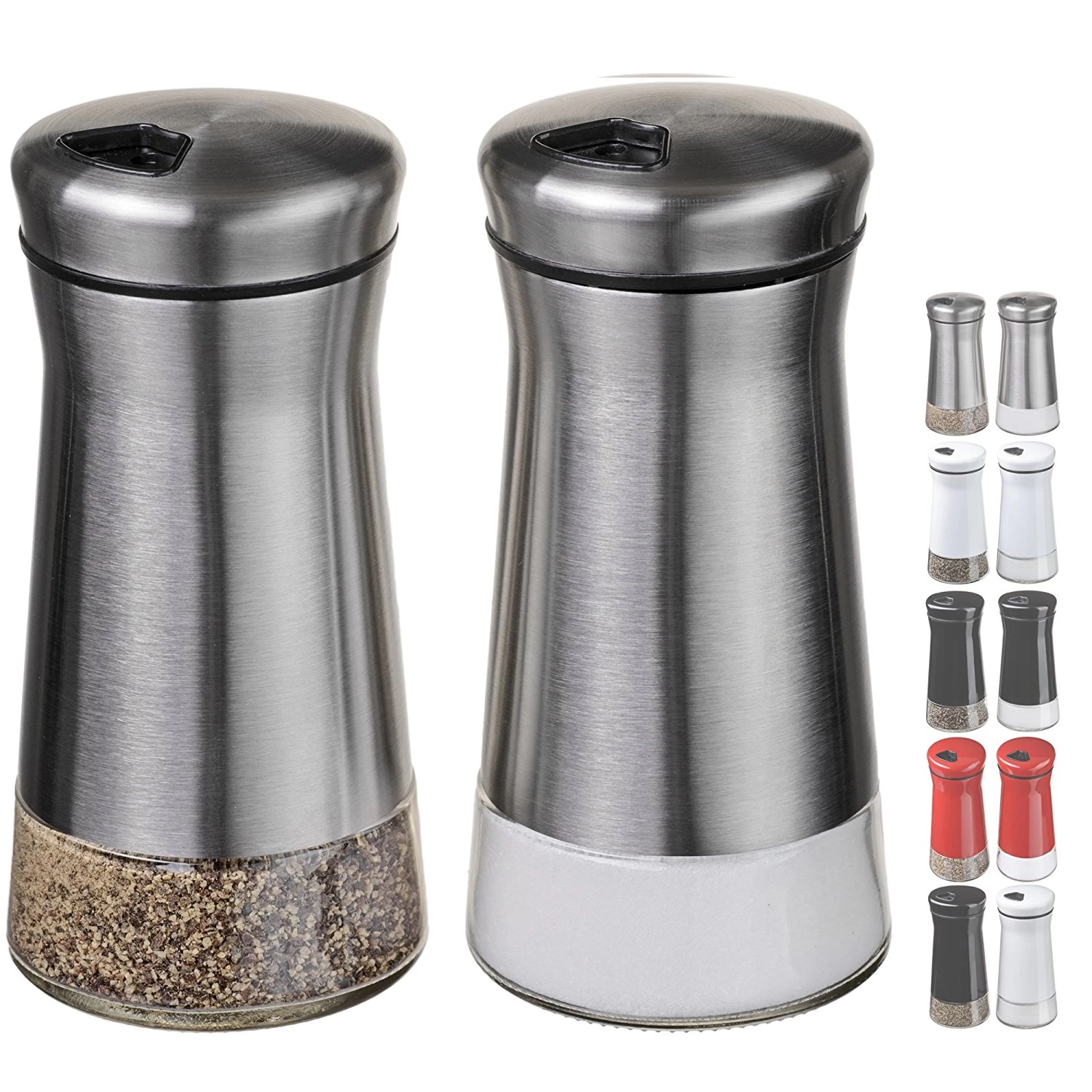 Salt and Pepper Shakers Set with Adjustable Holes