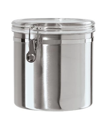 Stainless Steel Canister Set with Airtight Acrylic Lid