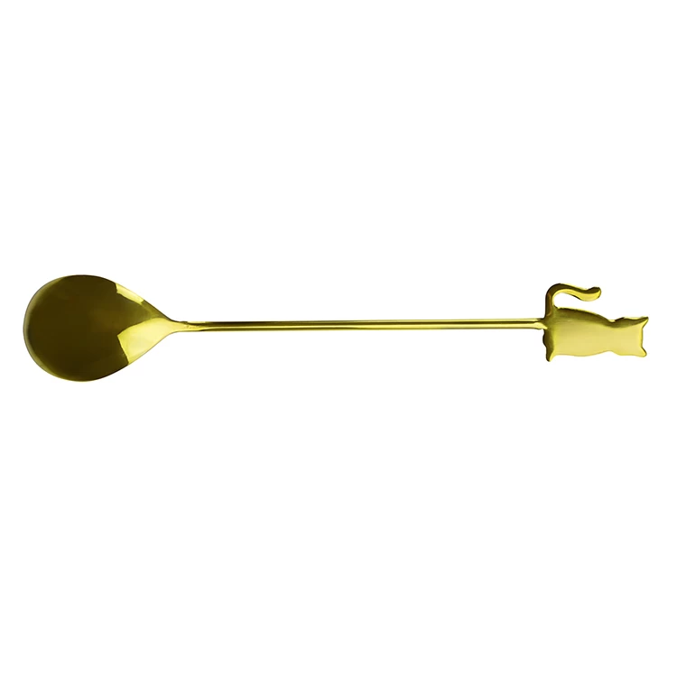 Stainless Steel Cat Shape Gold Spoons