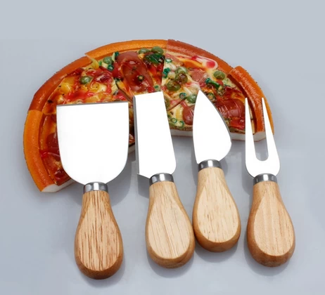 Stainless Steel Cheese Knife Set with wood handle