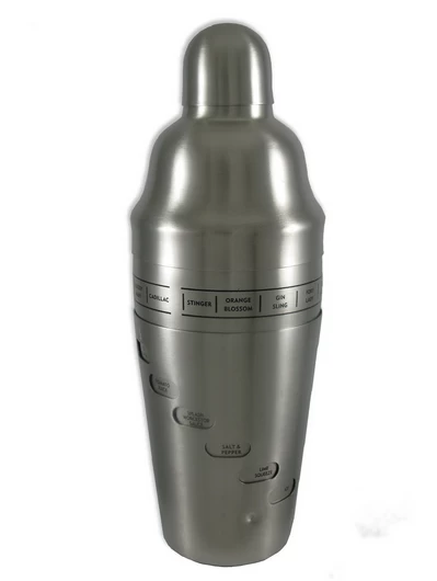Stainless Steel Cocktail Shaker with Bartending Mixing Recipes