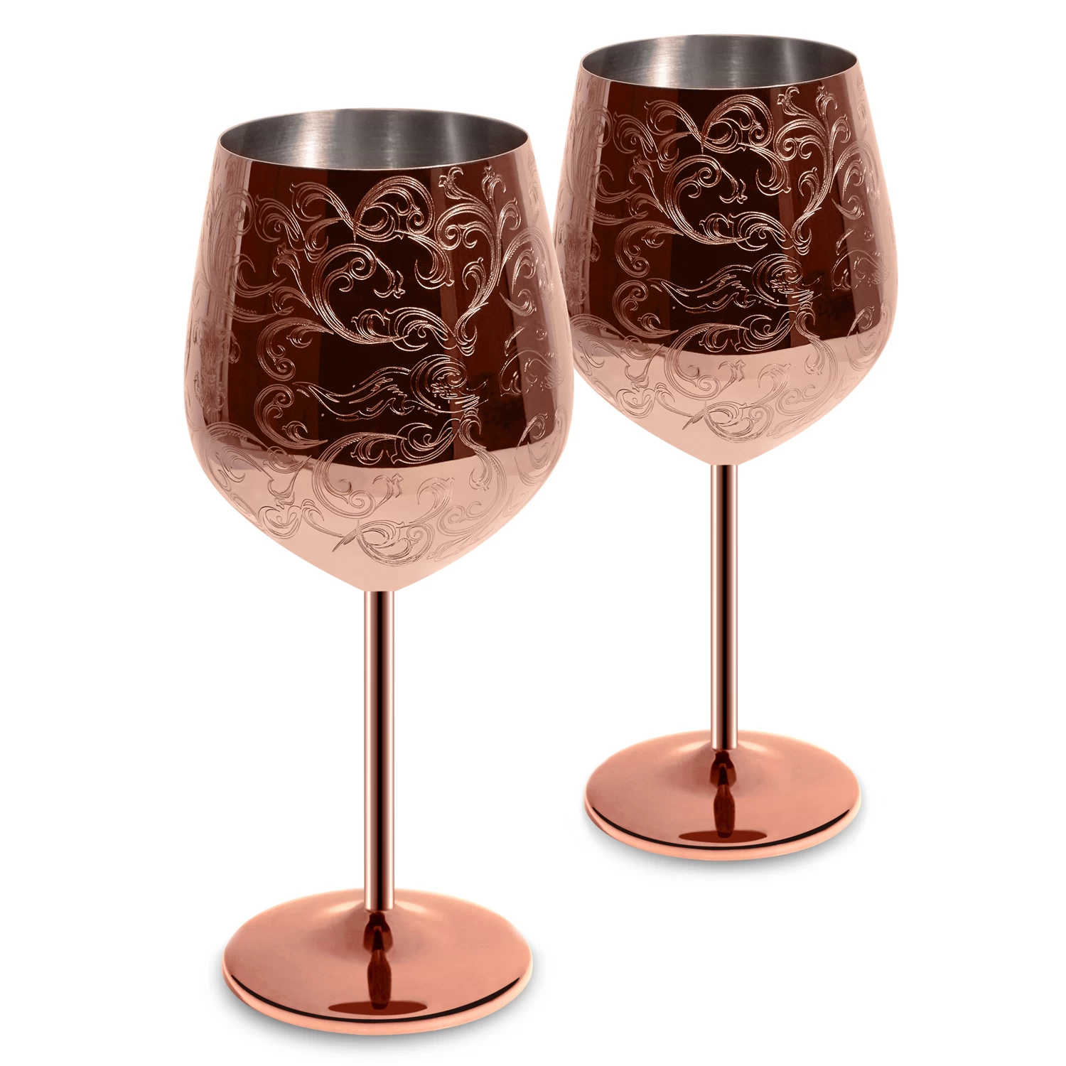 Stainless Steel Copper Plated Royal Style Wine Goblets
