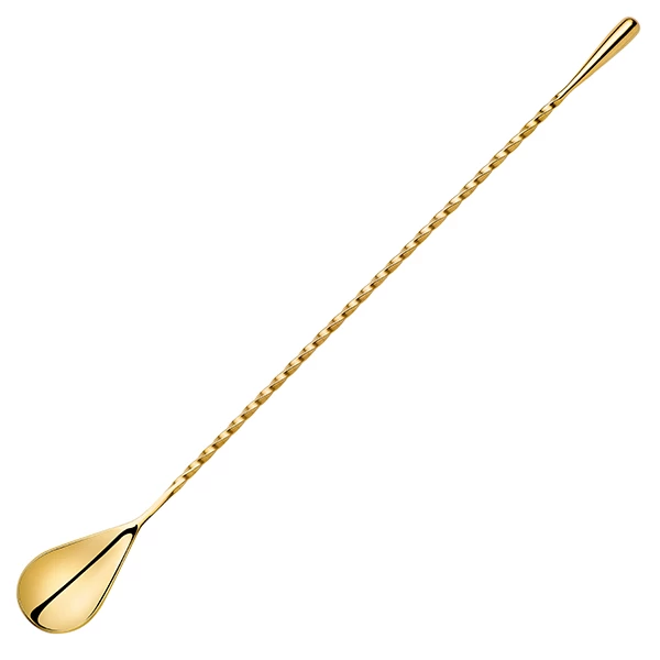Stainless Steel Gold Plated Teardrop Bar Spoon Mixing Spoon