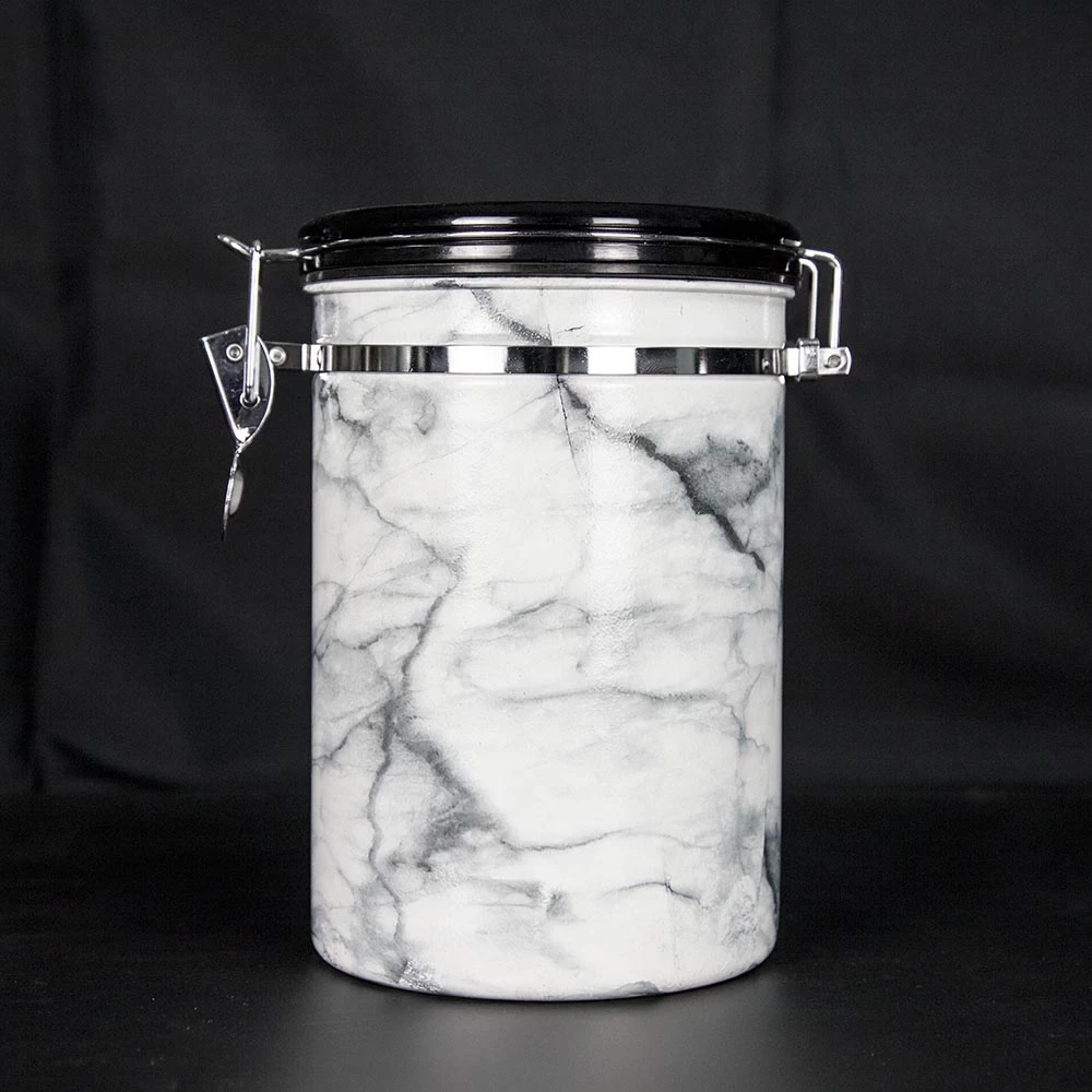 Stainless Steel Marble Grain Coffee Canister