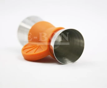 Stainless Steel jigger with Orange Silicon hand grip Durable Bar Measuring Cup Bar tools EB-T21