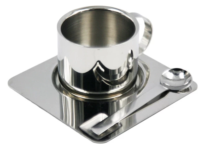 Stainless steel Coffee Cup set Tea cup spoon coasters EB-C33