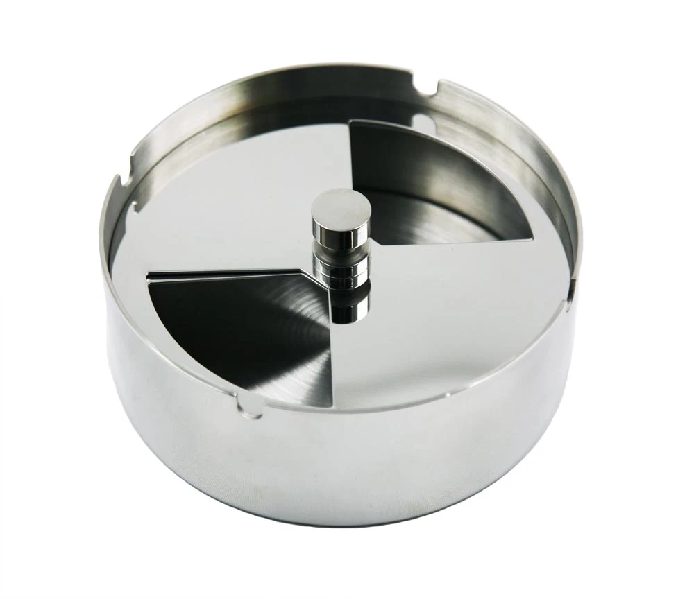 Stainless steel Round Ashtray with revolving lid EB-A14