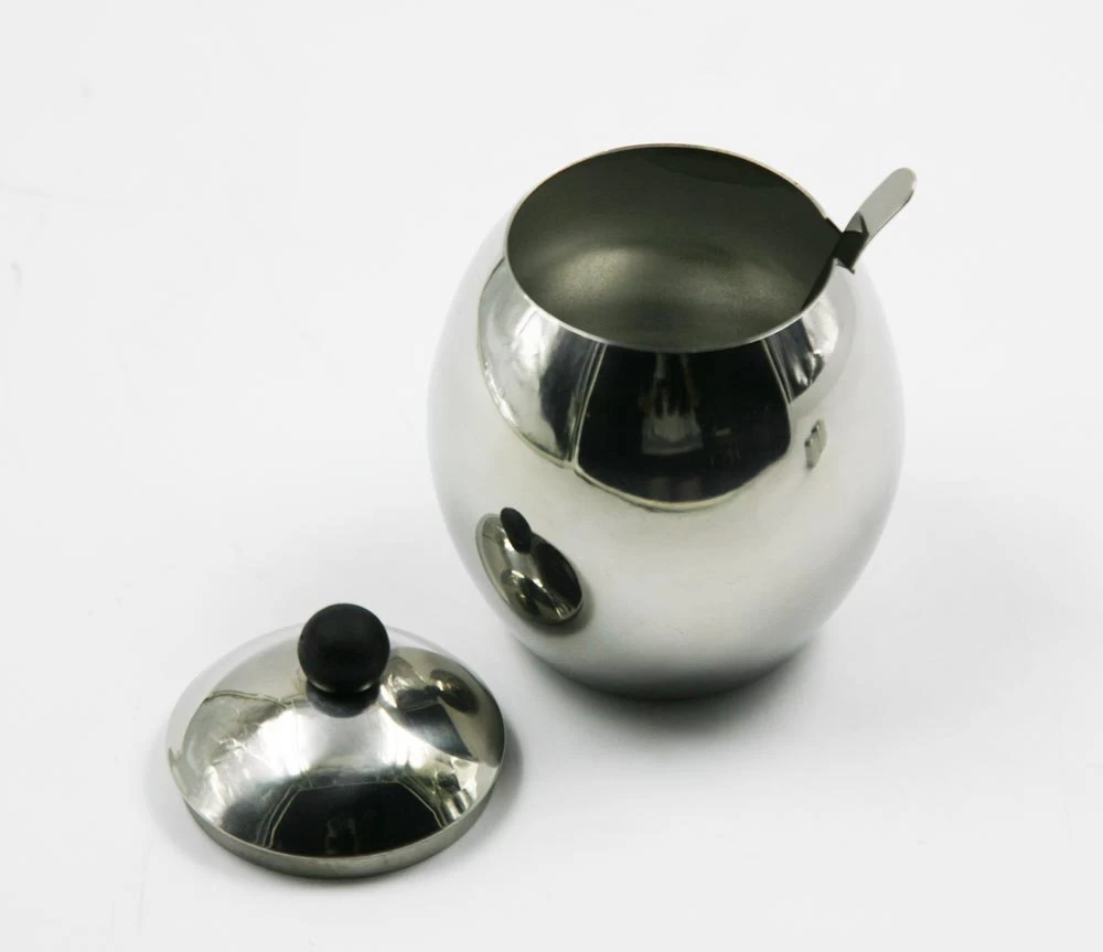 Stainless steel sugar bowl with lid sugar pot sugar tin  EB-SC003